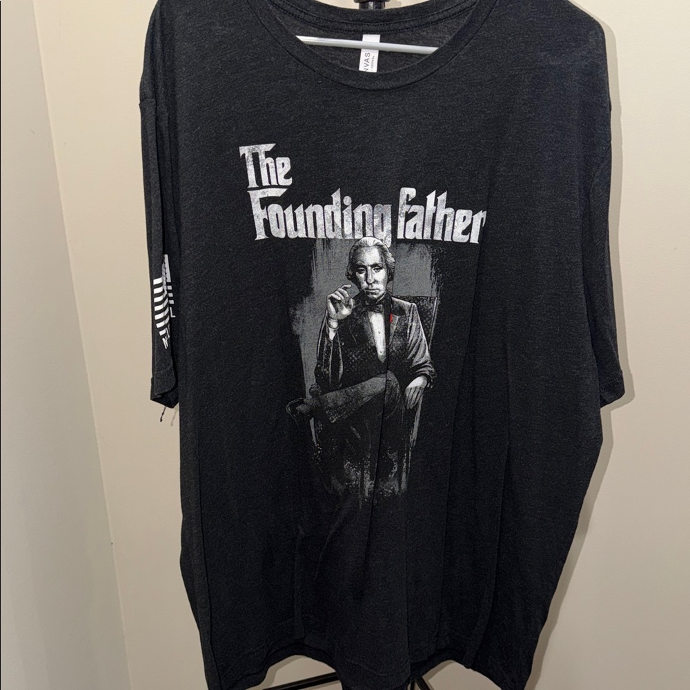 Black 'The Founding Father' Graphic Men's Short Sleeve Tee